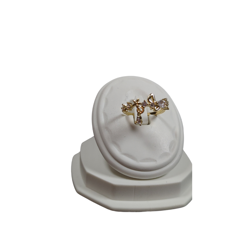 Goldener offener Schmetterlingszirkonring