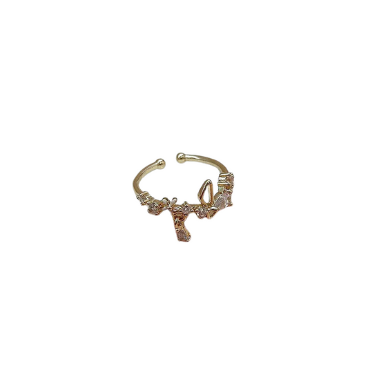 Goldener offener Schmetterlingszirkonring